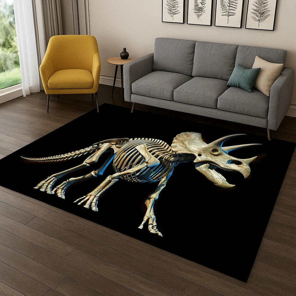 Navak Carpet Dinosaur Fossil Cartoon Carpet Rug for Bedroom Living Room Sofa Doormat Kitchen Home Decor,Kid Game Area Rug Non-slip Floor Mat