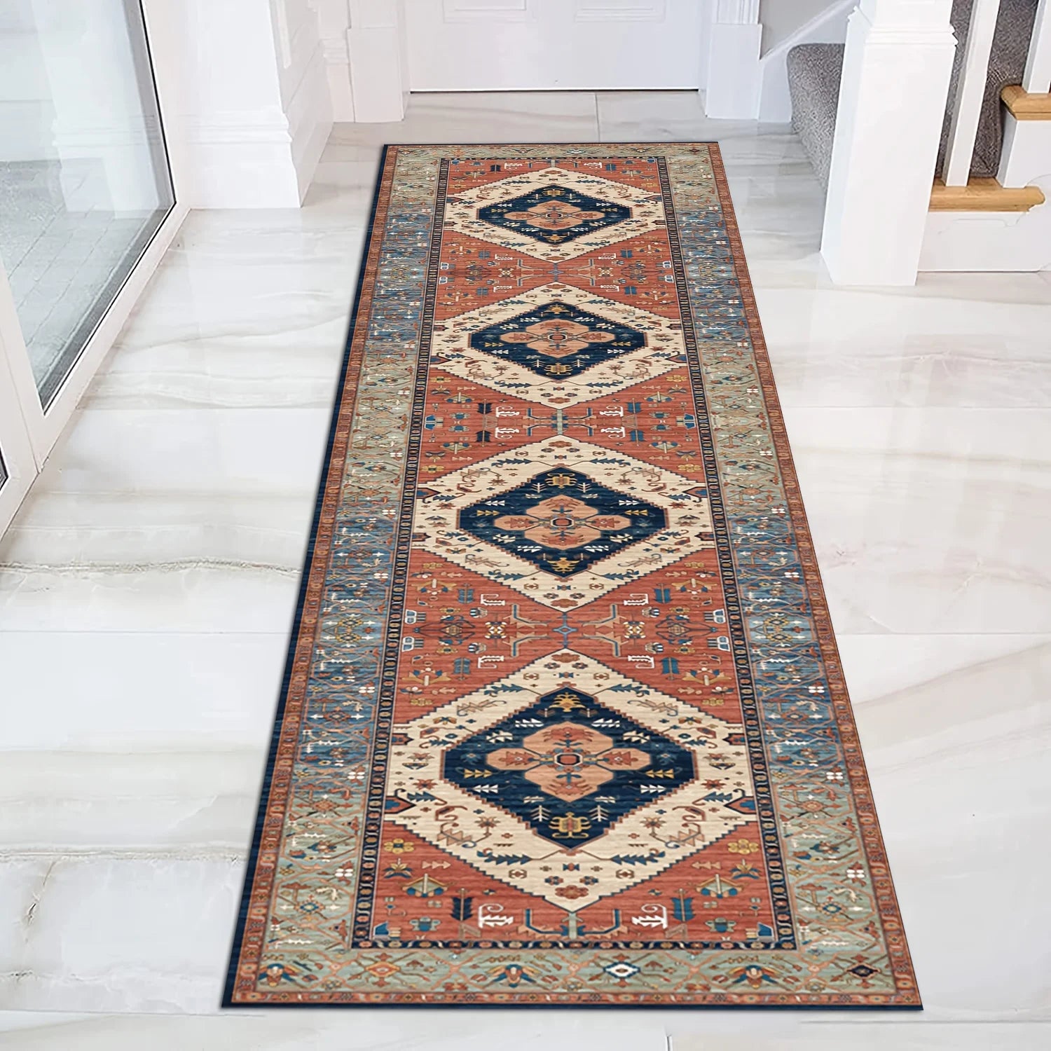 Navak Carpet Exclusive Picks Crystal Velvet Soft And Non-Slip Vintage Boho Persian Carpet Laundry Room Hallway Kitchen Living Room Bedroom Mat