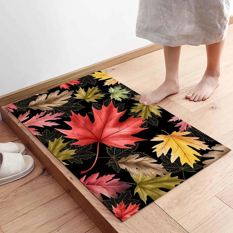 Navak Carpet Fall Maple Leaves Welcome Entrance Doormat Home Decor Kitchen Corridor Balcony Rugs Front Door Mat Bath Non-Slip Floor Mat