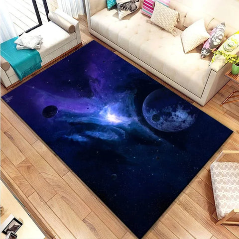 Navak Carpet 3D Galaxy Space Star Carpet Home Bedroom Living Room Decorative Floor Mat Bathroom Room Non-Slip Carpet Door Mat
