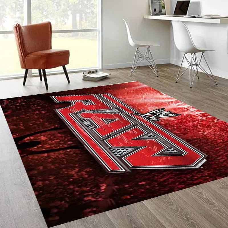 Navak Carpet Wrestling Sports W-Wwe Printed Carpet Non -slip Carpet Bedroom Decor Carpet for Living Room Carpet Home Decor