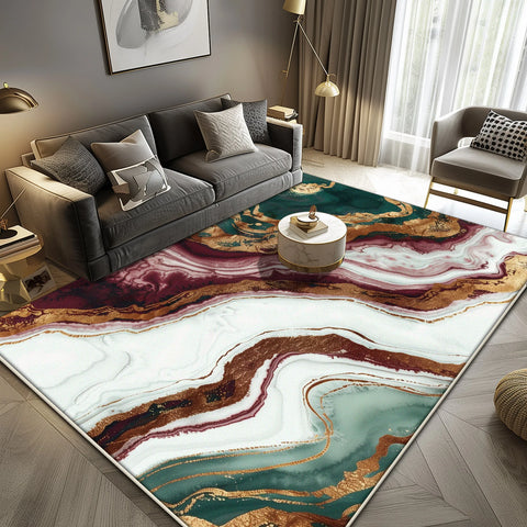 Navak Carpet Luxury Marble Large Area Rug Black Gold Abstract Carpet for Living Room Sofa Lounge Coffee Table Non-Slip Soft Floor Mat