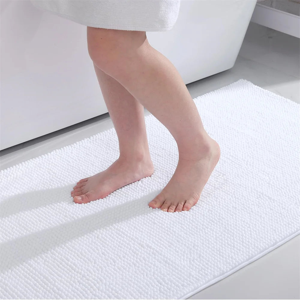 Navak Carpet Olanly Chenille Bathroom Rug Extra Soft Shaggy Bath Mat Non-Slip Bathroom Floor Mat Water Absorbent Plush Microfiber Rugs Shower