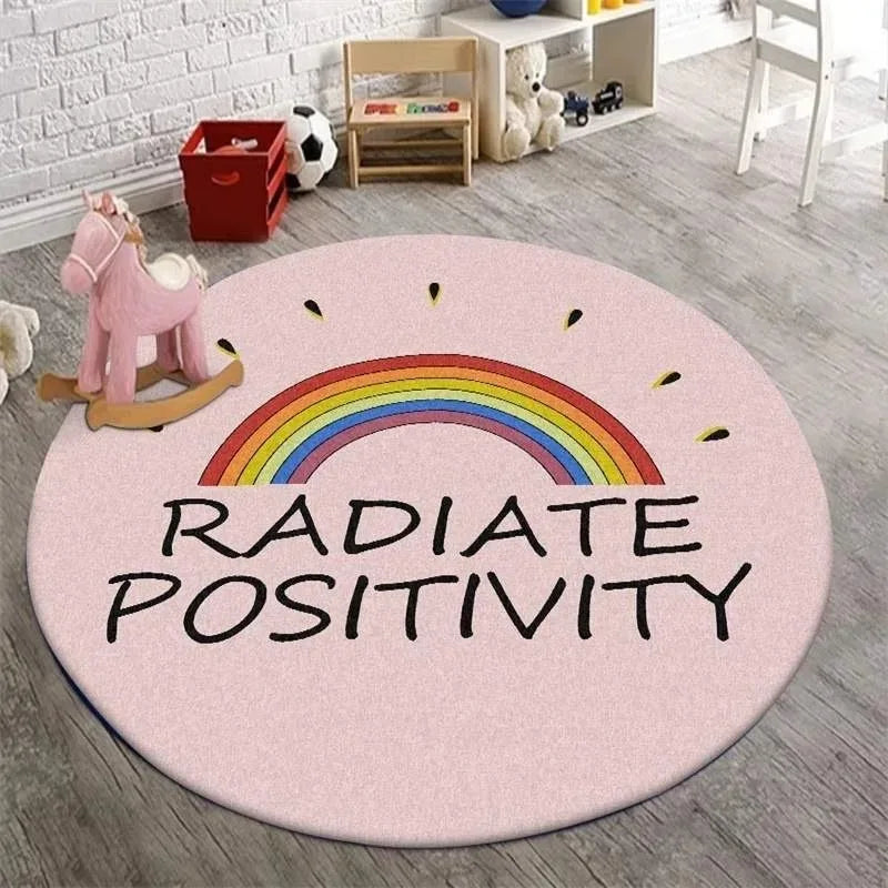 Navak Carpet Cartoon Animal Round Rug Girl Children's Room Crawling Floor Mat Bedroom Living Room