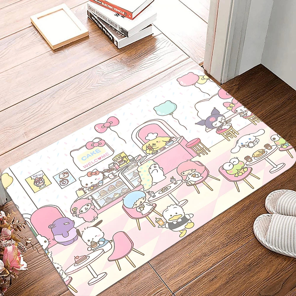 Navak Carpet Daily Picks Disney Hello Kitty Floor Mat Polyester Home Carpet Non Slip Entryway Rug Living Room Bathroom Bedroom Kitchen Doormat