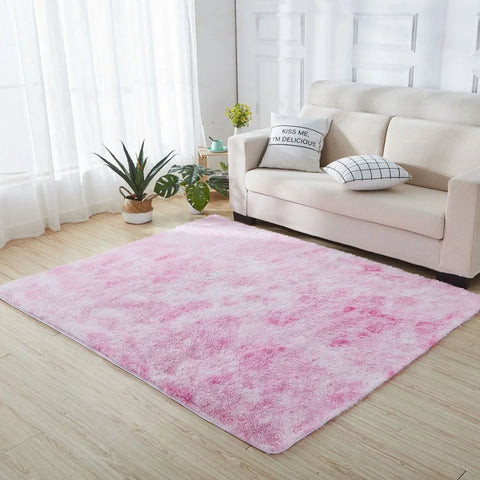 Navak Carpet Soft Long Plush Bedroom Rug Living Room Fluffy Gradient Carpet Mats Tie Dyeing Floor Carpets Bay Window Home Decor Rugs