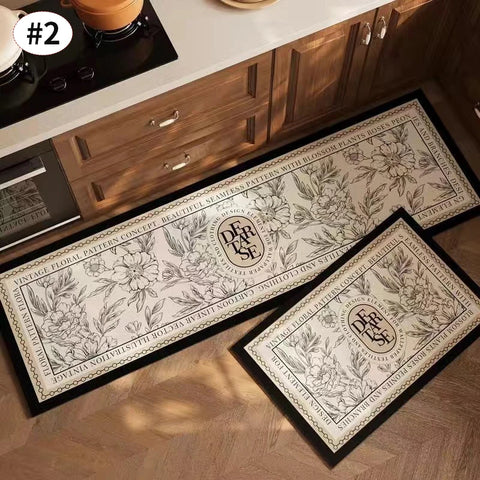 Navak Carpet Exclusive Picks American Light Luxury Water-absorbent Non-slip Dirt-resistant Foot Mat Vintage Crystal Velvet Kitchen Doorway Carpet