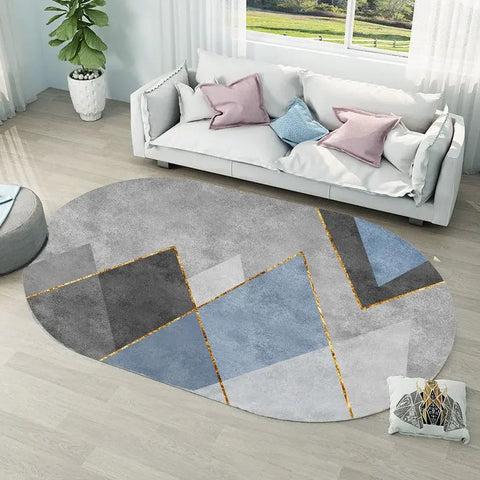 Navak Carpet Creative Oval Carpet Living Room Decoration Carpets High Quality Rugs for Bedroom Home Decor Mat Lounge Rug Non-slip Porch Mats