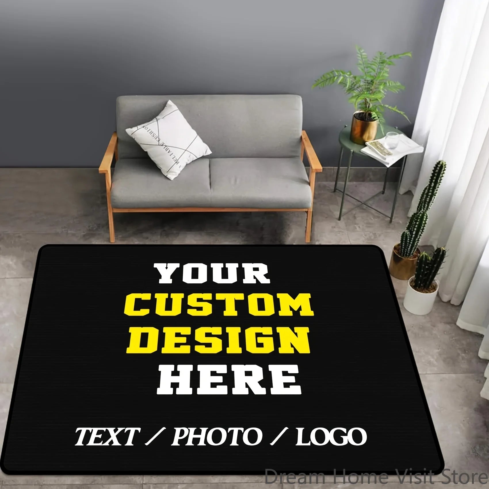 Navak Carpet Custom Photo Text Area Mat Carpet Rug Printed Rectangle Rugs for Adult Yoga Living Room Decorative Personalized Entrance Doormat