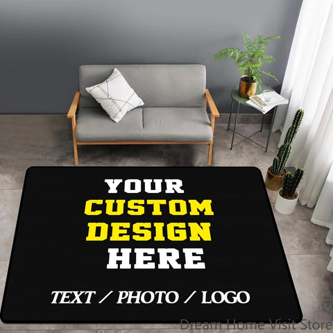 Navak Carpet Custom Photo Text Area Mat Carpet Rug Printed Rectangle Rugs for Adult Yoga Living Room Decorative Personalized Entrance Doormat