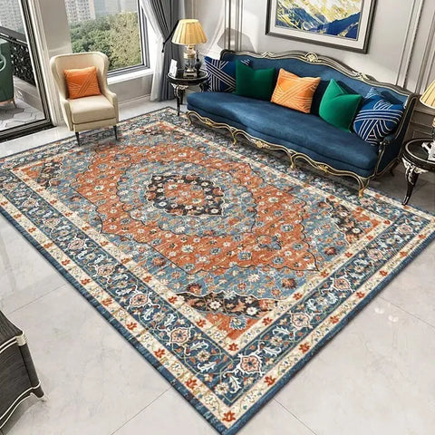 Navak Carpet Persian Retro Carpet Living Room Light Luxury Decoration Bedroom Bedside Large Rugs Lobby Coffee Table Non-Slip Lint-Free Mats