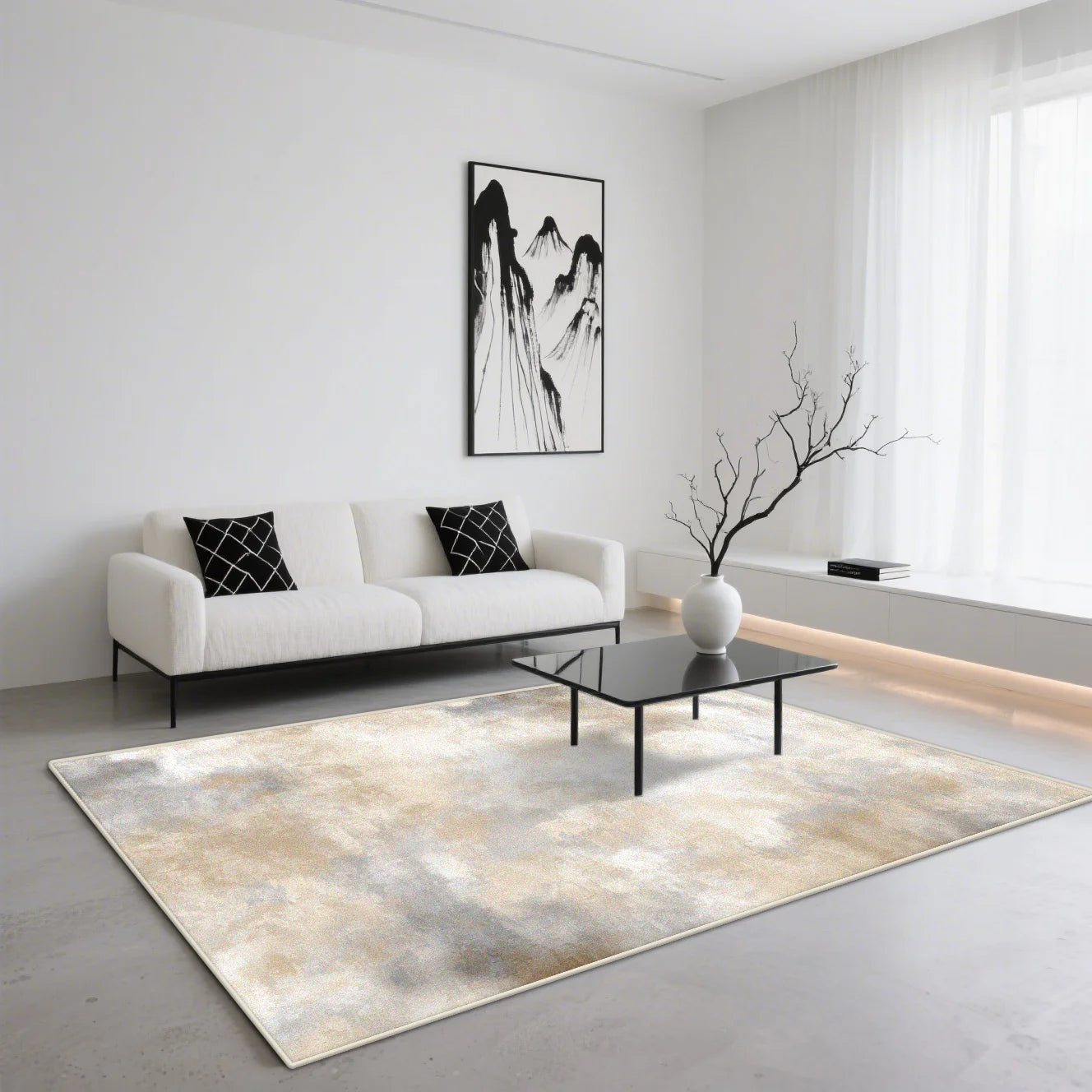 Navak Carpet Abstract Art Style CARPET FOR LIVE ROOM Light Luxury Decoration Home Non-slip Washable Rug Minimalism Bedroom Fluffy Soft Mats