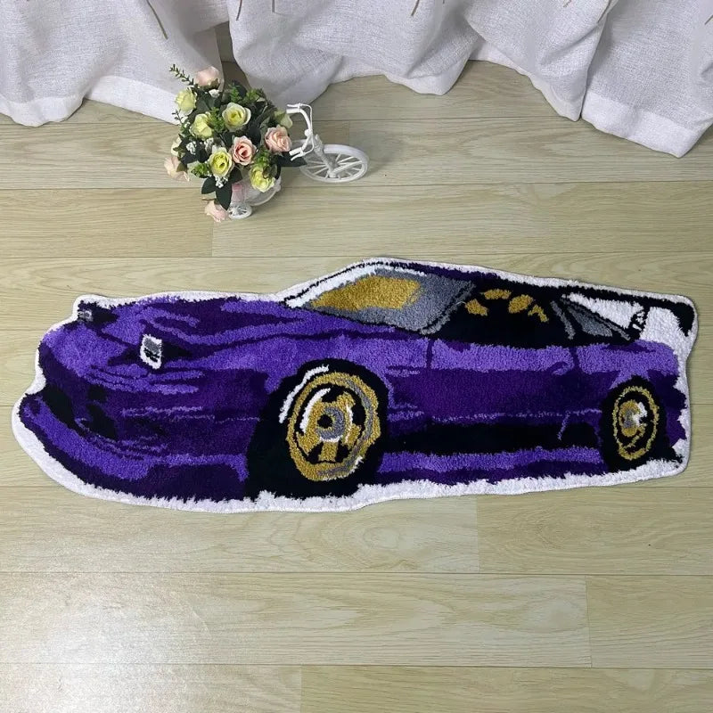 Navak Carpet Fashion Racing Car Rugs Soft Tufting Sports Car Carpet Living Room Bedroom Home Decor Non-slip Floor Mat Bedside Pad Dropship