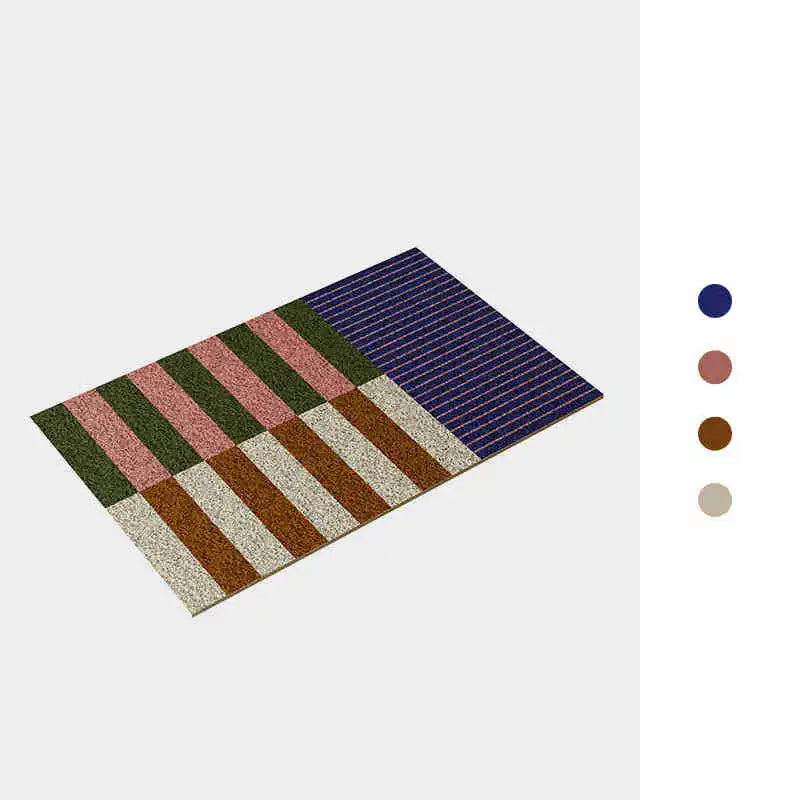 Navak Carpet PVC Grids Floor Anti Slip Pad Aesthetic Home Room Decor Geometric Bathroom Mat Soft Rug Bedroom Carpet Doormat