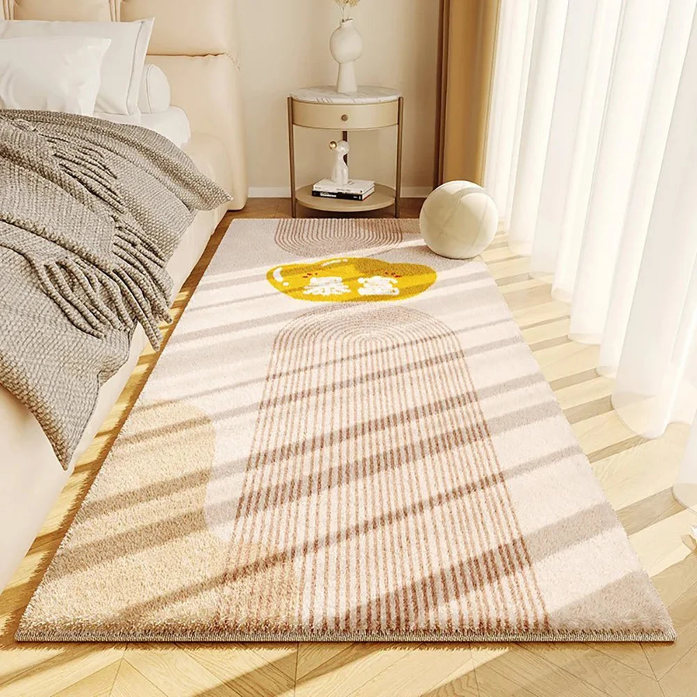 Navak Carpet Exclusive Picks Simple Cream Style Faux Cashmere Living Room Fluffy Rugs Home Decor Bedroom Cloakroom Bedside Non-Slip Rugs