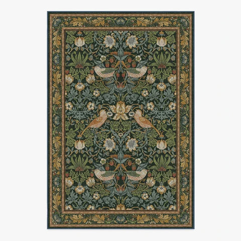 Navak Carpet Living Room Carpet Large Size Bedroom Bedside Floor Mat Machine Washable Carpets Spring Flowers Plant Retro Home Decoration Rug