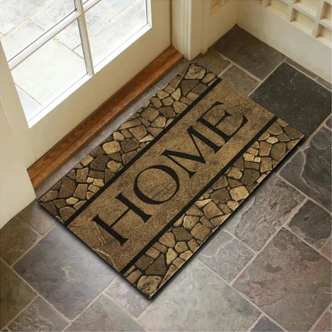 Navak Carpet Stone Wood Grain Pattern Entryway Door Mat Non-Slip Footmat Rug Home Decoration Welcome Carpet Indoor Outdoor Floor Mat