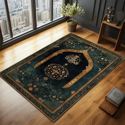 Navak Carpet Exclusive Picks Upgraded Material Loop Pile Elegant Islamic Prayer Rug Exquisite Prayer Muslim Creative Gift Easy Storage Home Decor