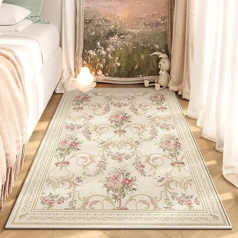 Navak Carpet American Retro Bedroom Bedside Carpet Fashion Flower No-clean Wipe Coffee Table Mat Soft Living Room Sofa Cloakroom Rug Ковер 러그