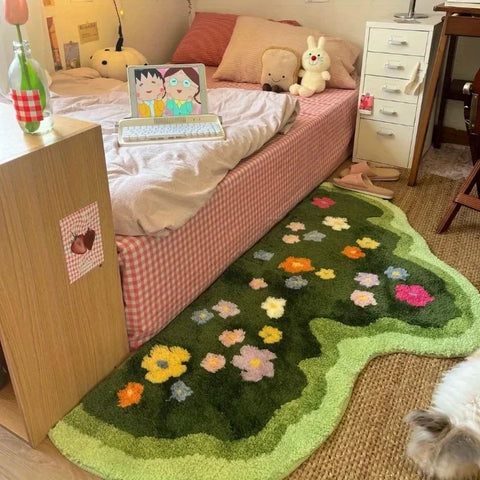 Navak Carpet Nordic Style Bedroom Decor Carpet Home Fluffy Soft Rug Irregular Shapes Carpets for Living Room Thickend Plush Bedside Floor Mat