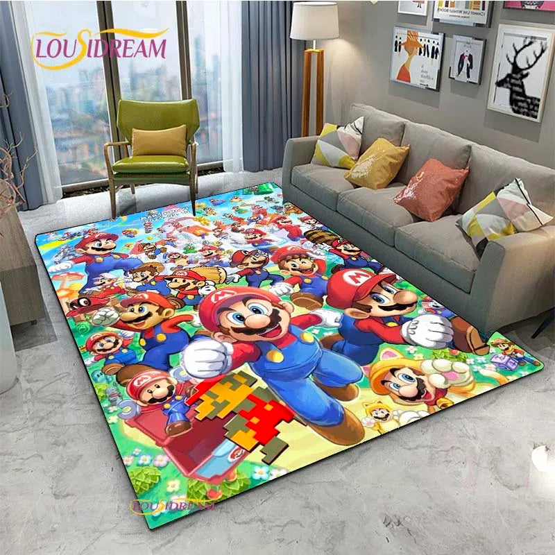 Navak Carpet Mario Cartoon Anime Carpet for Living Room Bedroom Cute Rugs Table Kitchen Door Kids Un-slip Floor Mats Alfombra Birthday gift