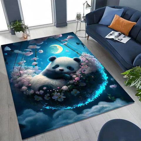 Navak Carpet 2026 New Dream Panda Cute Cartoon Art Rug for Bedroom Living Room Sofa Home Doormat Decor,Large Kid Play Non-slip Floor Mat Gift