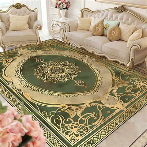 Navak Carpet Luxury European Living Room Rugs Lounge Sofa Coffee Table Anti-slip Carpet Home Room Bedroom Decor Cloakroom Floor Mats Washable