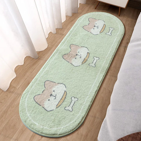 Navak Carpet  Cartoon Faux Lamb Wool Bedroom Bedside Rugs Lovely Rabbit Pink Bed Area Carpet Soft No Icy Feet for Girls Children Bed Room Rug