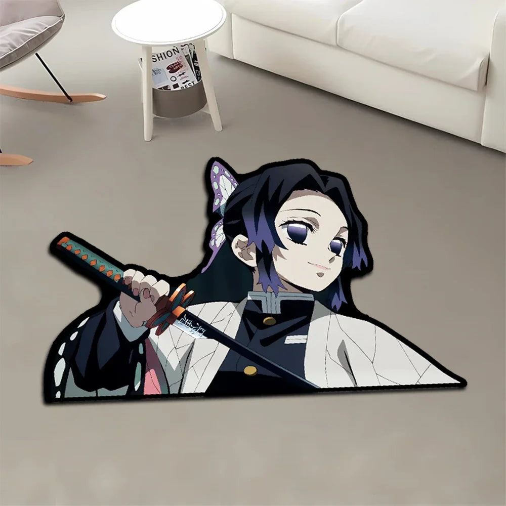 Navak Carpet Area Rug Anime Demon Slayer Nezuko Kokushibou Tanjirou Kanroji Kochou Gokudera Makoto Creative Printed Carpet for Home Decor