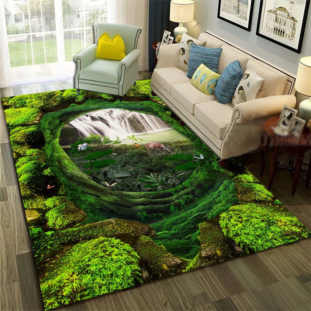 Navak Carpet 3D Illusion Vision Hallucination HD Carpet Rug for Home Living Room Bedroom Sofa Doormat Decor,Child Area Rug Non-slip Floor Mat