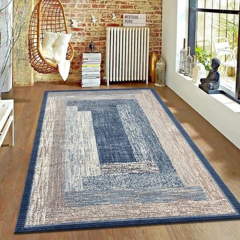 Navak Carpet Brown Geometric Living Room Carpet Nordic Minimalist Art Rug for Hotel Homestay Retro American Style Decor Non Slip Floor Mat