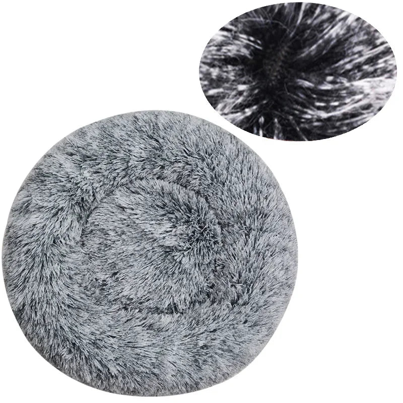 Navak Carpet  40-90cm Round Pet Bed for Large Dog Bed Super Soft Cat Bed Long Plush Dog House for Medium Dog House Winter Warm Sleeping