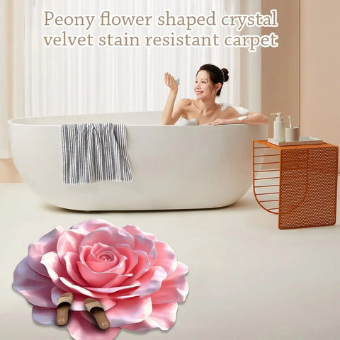 Navak Carpet Special-shaped Flower Carpet Non-slip Soft Bathroom Floor Mat 60x60cm Absorbent Door Gasket for Living Room Tea Table Bedside