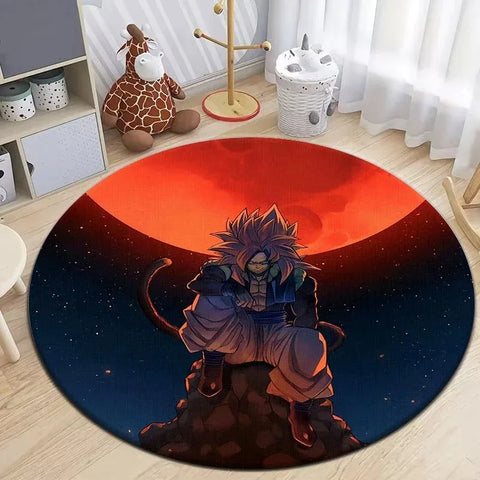 Navak Carpet Daily Picks Dragon-Ball Anime Round Carpet Non-Slip Floor Mat for Living Room Bedroom Circle Rugs Machine Washable Round Carpet Decor