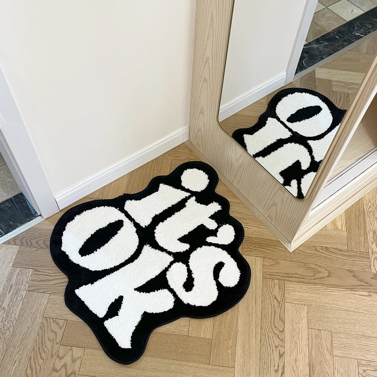 Navak Carpet It's OK Rug Handmade Fluffy Plush Tufted Living Room for Bedroom Dorm Suitable for Room Decor Housewarming Gift
