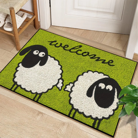 Navak Carpet Elegant, Rustic Sheep Welcome Mat Machine Washable Floor Rug for Home Decor | Perfect for Entryway, Kitchen, Bedroom & Hallway