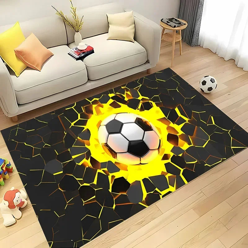 Navak Carpet Ball Sports Themed Carpet Cartoon Soccer Floor Mat for Kids Bedroom Decor Football Large Area Rugs Home Living Room Hallway Rug