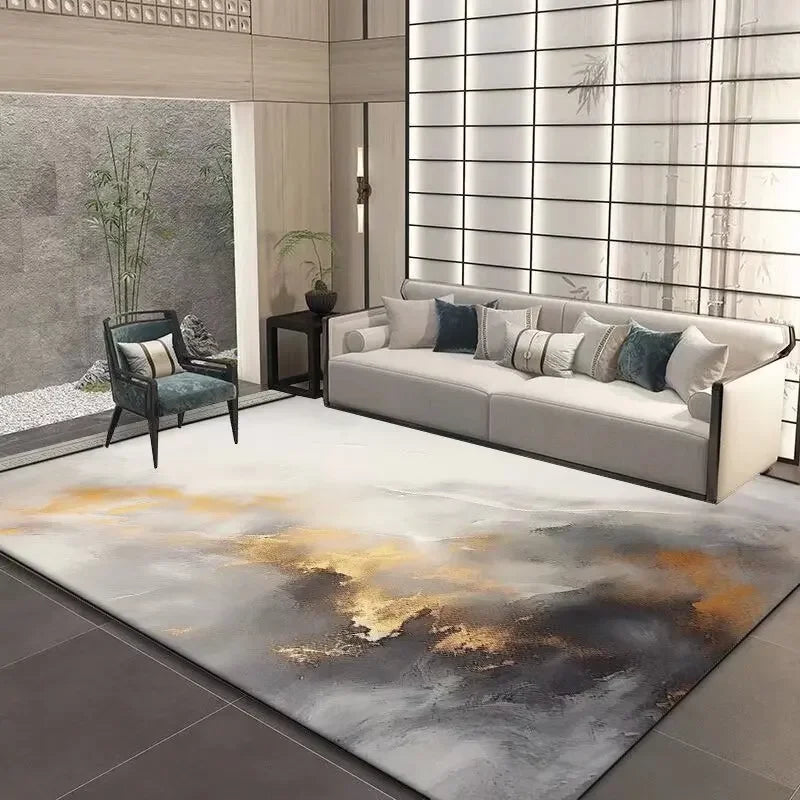 Navak Carpet Nordic Luxury Style Living Room Carpet Abstract Bedroom Decor Large Rugs Washable Non-slip Elastic Office Floor Mat Comfortable