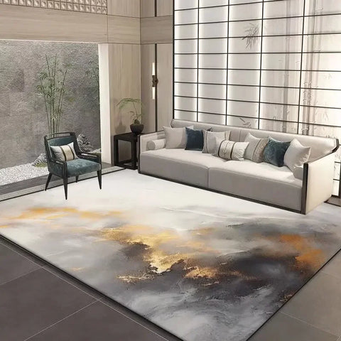 Navak Carpet Nordic Luxury Style Living Room Carpet Abstract Bedroom Decor Large Rugs Washable Non-slip Elastic Office Floor Mat Comfortable