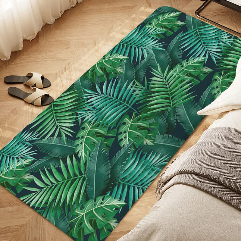 Navak Carpet Tropical Leaf Pattern Bedroom Rug Balcony Hallway Bathroom Foot Mat Entrance Door Doormat Living Room Kitchen Floor Carpet
