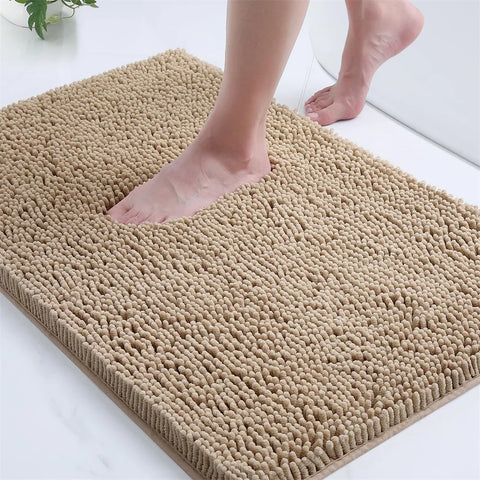 Navak Carpet Olanly Chenille Bathroom Rug Extra Soft Shaggy Bath Mat Non-Slip Bathroom Floor Mat Water Absorbent Plush Microfiber Rugs Shower