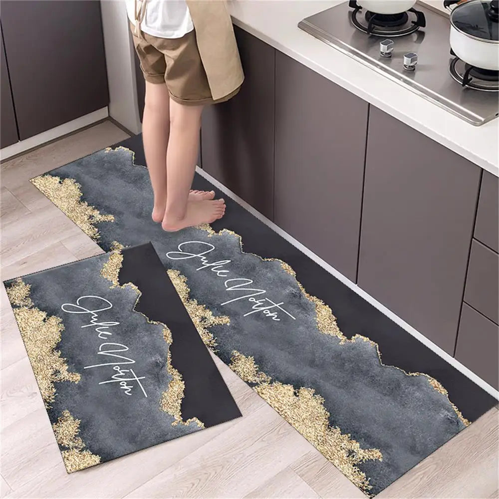 Navak Carpet Marble Pattern Kitchen Floor Mats Non-Slip Doormat for Home Decorative Entrance Rug Modern Simple Style Washable Alfombra Rugs