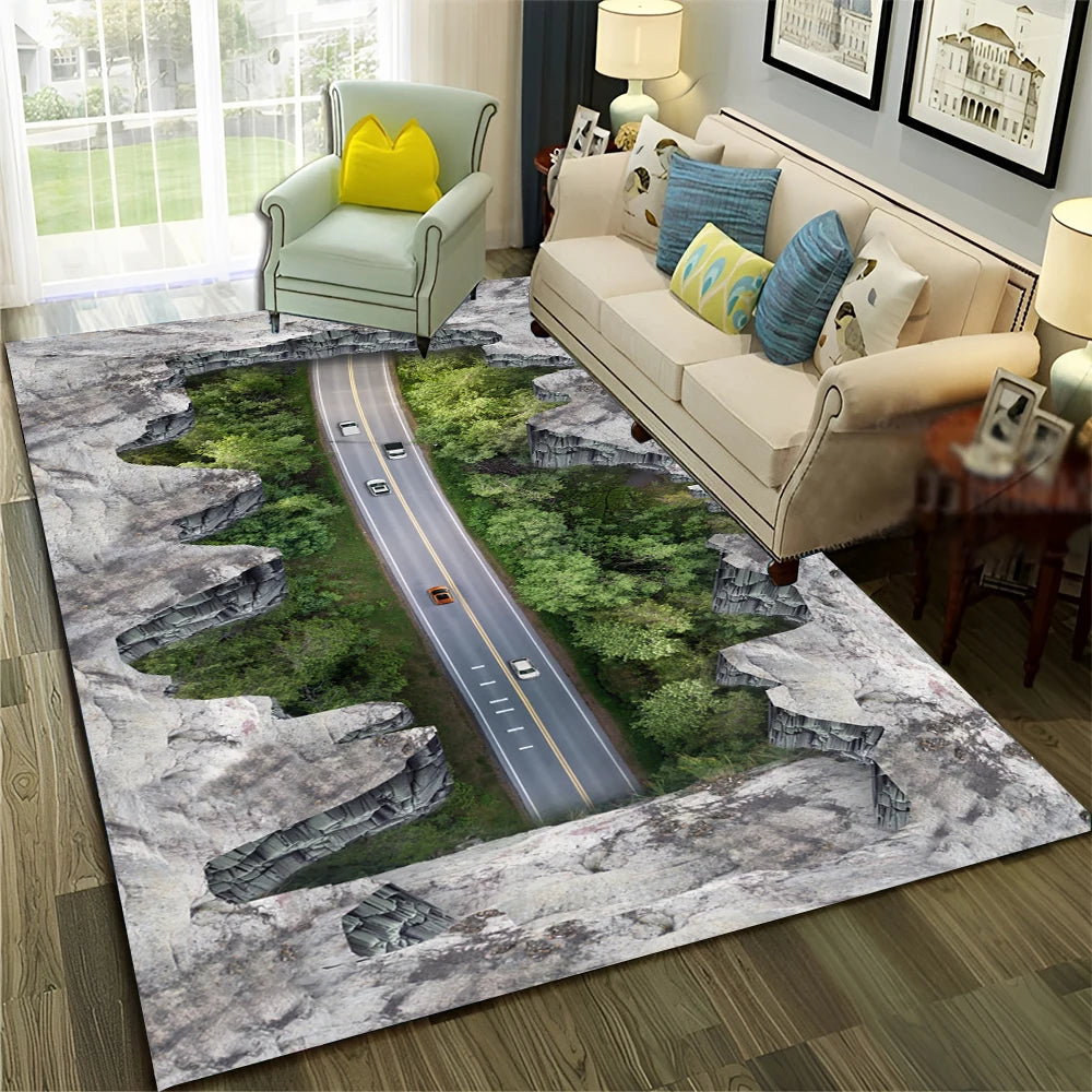 Navak Carpet 3D Illusion Vision Hallucination HD Carpet Rug for Home Living Room Bedroom Sofa Doormat Decor,Child Area Rug Non-slip Floor Mat