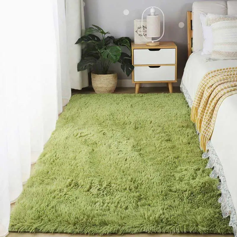 Navak Carpet Shag Living Room Silk Wool Carpet Home Bedroom Bed Full Floor Mat Nordic Sofa Non-Slip Mat Simple Wind Plush Cushion