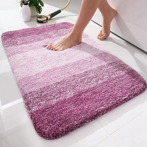 Navak Carpet Olanly Shaggy Bath Mat Microfiber Super Absorbent Bathroom Shower Rug Non-Slip Soft Shower Mats Floor Plush Carpet Foot Wash Mat