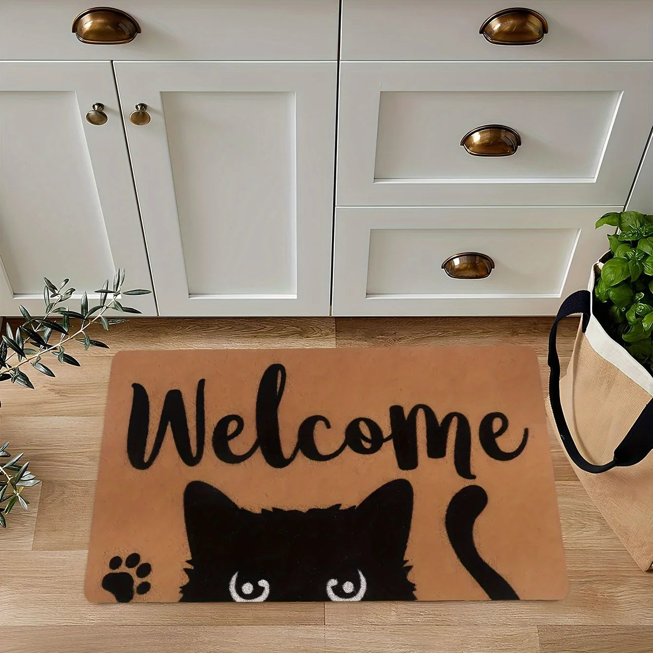 Navak Carpet 1 Pack Cat Welcome Door Mats Funny Cat Mats Indoor Outdoor for Entrance Porch Cat Lovers Spring Summer Housewarming Gift