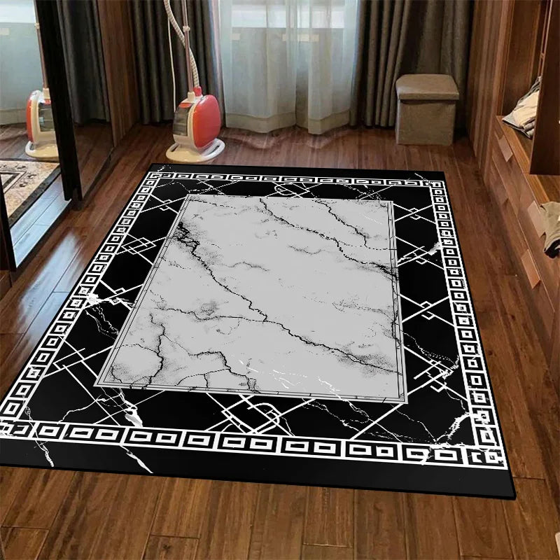 Navak Carpet Retro Luxury Black Washable CARPET FOR LIVE ROOM Oriental Chinese Style Soft Non-slip Rug Bedroom Flannel Mat for Children Room