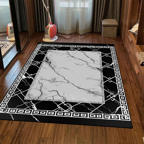 Navak Carpet Retro Luxury Black Washable CARPET FOR LIVE ROOM Oriental Chinese Style Soft Non-slip Rug Bedroom Flannel Mat for Children Room