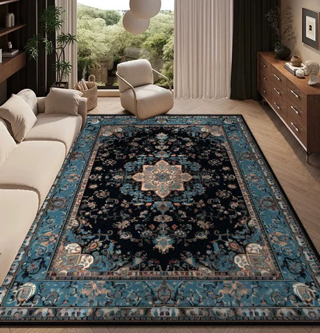 Navak Carpet Carpet for Living Room Persian Retro Decoration Home Bedroom Bedside Soft Non-slip Mat Floor Lounge Easy Clean Fluffy Plush Rug