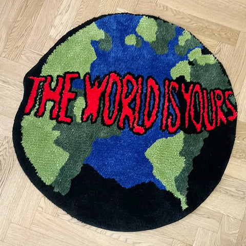 Navak Carpet Earth Round Mat Bathroom Mat Anti-Slip Soft Cushion Pad Bedside Carpet Rug Floor Bedroom Doormat Aesthetic Home Room Decor